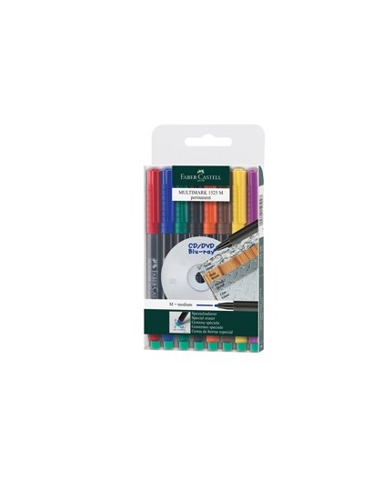BUSTA 8 COLORI PENNARELLO MULTIMARK 1,0mm MEDIO FABER-CASTELL