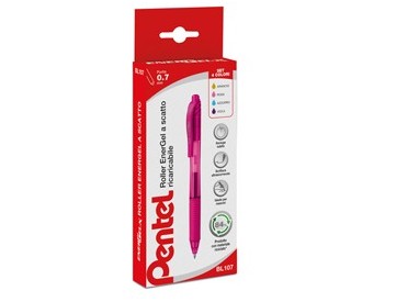 Astuccio 4 roller a scatto Energel X BL107 0.7mm Pentel