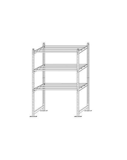 SCAFFALE 3 RIPIANI IN METALLO 100x60cm - H200cm KIT INIZIALE