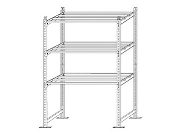 SCAFFALE 3 RIPIANI IN METALLO 100x60cm - H200cm KIT INIZIALE