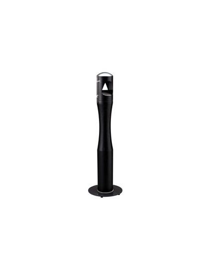 Portacenere a colonna H108cm in acciaio nero