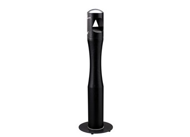 Portacenere a colonna H108cm in acciaio nero