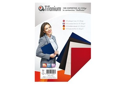 100 COPERTINE A3 CARTONCINO GOFFRATO 250g NERO TiTanium