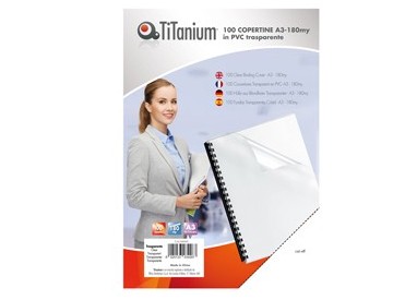 100 COPERTINE A3 PVC TRASPARENTE 180my TiTanium