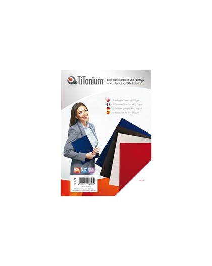 100 COPERTINE A4 CARTONCINO GOFFRATO 230g BLU TiTanium