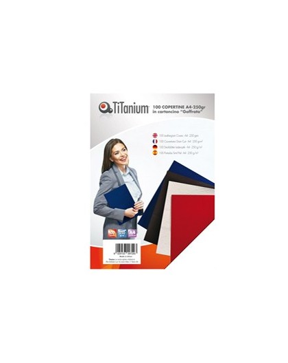 100 COPERTINE A4 CARTONCINO GOFFRATO 250g ROSSO TiTanium