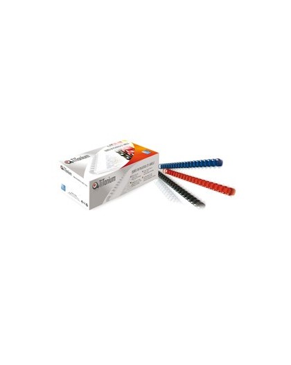 100 DORSI PLASTICI 21 ANELLI 12MM BLU TiTanium