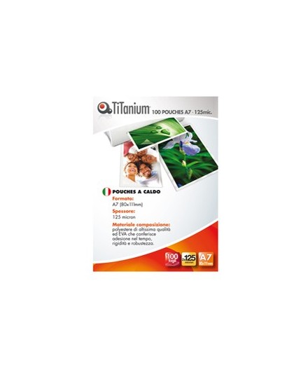 100 POUCHES 80x111mm (A7) 125my TiTanium