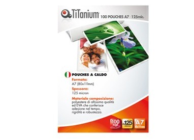 100 POUCHES 80x111mm (A7) 125my TiTanium