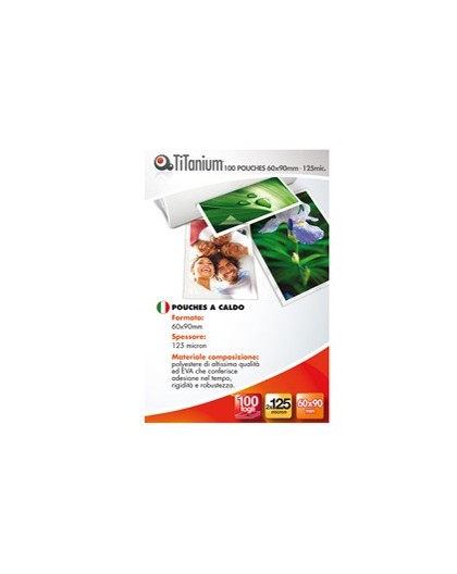100 POUCHES 60x90mm 125my BUSINESS CARD TiTanium