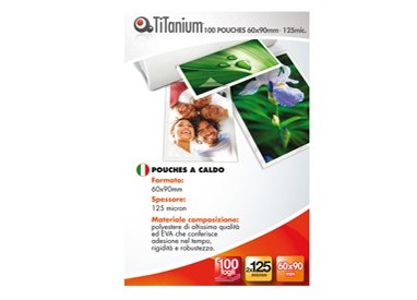 100 POUCHES 60x90mm 125my BUSINESS CARD TiTanium