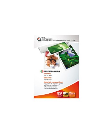 100 POUCHES 75x105mm 125my JUMBO CARD TiTanium