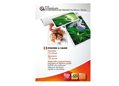 100 POUCHES 75x105mm 125my JUMBO CARD TiTanium