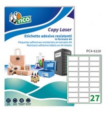 Poliestere adesivo PC4 trasparente 100fg A4 61x286mm (27et/fg) laser Tico