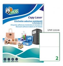 Poliestere adesivo LP4P bianco 70fg A4 210x148mm (2et/fg) laser Tico