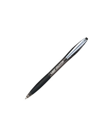 SCATOLA 12 PENNE SFERA SCATTO BIC®ATLANTIS PREMIUM clip metal 1,0MM NERO