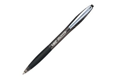 SCATOLA 12 PENNE SFERA SCATTO BIC®ATLANTIS PREMIUM clip metal 1,0MM NERO