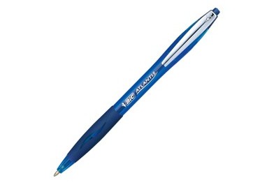 SCATOLA 12 PENNE SFERA SCATTO BIC®ATLANTIS PREMIUM clip metal 1,0MM BLU