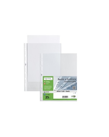 25 buste forate ATLA T 150 15x21cm liscio SEI ROTA