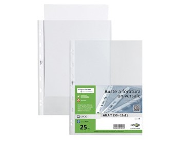 25 buste forate ATLA T 150 15x21cm liscio SEI ROTA