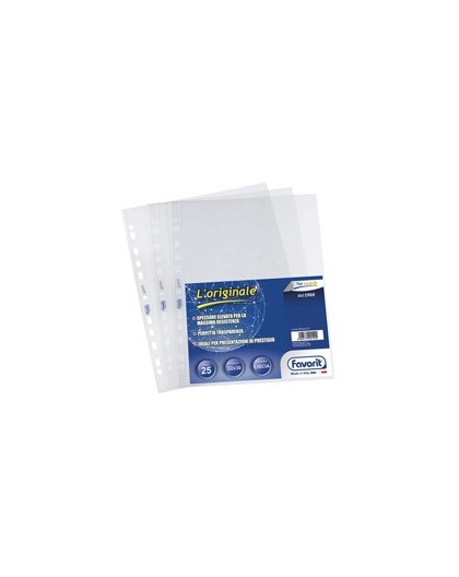 25 BUSTE FORATE LISCIO 22X30cm L'ORIGINALE FAVORIT