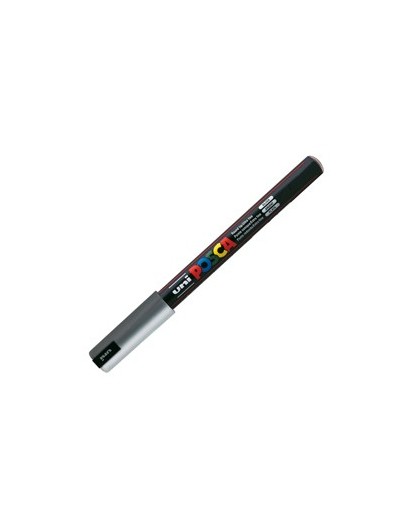 Marcatore UNI POSCA Pen PC1M p.extra fine 0,7mm argento UNI MITSUBISHI