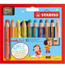 Astuccio 10 pastelli STABILO WOODY 3in1 + TEMPERINO