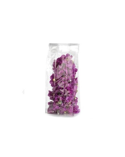 100 BUSTE TRASPARENTI CRYSTAL 8x24+4cm c/fondo quadro