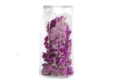 100 BUSTE TRASPARENTI CRYSTAL 8x24+4cm c/fondo quadro