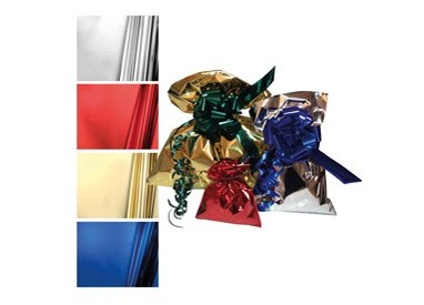 50 BUSTE REGALO IN PPL METAL LUCIDO 16x25cm BLU senza patella adesiva
