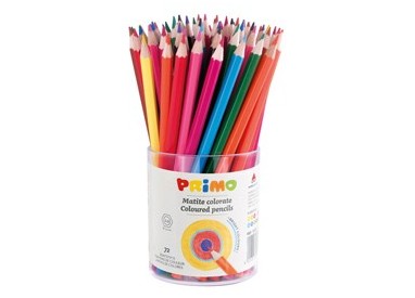 BICCHIERE DA 72 PASTELLI COLORATI 100 FSC in 12 colori PRIMO