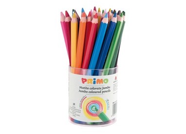 BARATTOLO DA 36 PASTELLI COLORATI MAXI JUMBO 100 FSC in 12 colori PRIMO
