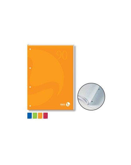 BLOCCO NOTES COLLATO lato lungo A4 4fori 90gr 50fg 5mm cop.250gr BM