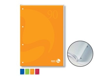 BLOCCO NOTES COLLATO lato lungo A4 4fori 90gr 50fg 5mm cop.250gr BM