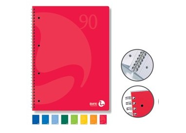 QUADERNO A5 16,3x21cm SPIRALATO 90gr 60fg 4fori microperf. 5mm COLORS BM