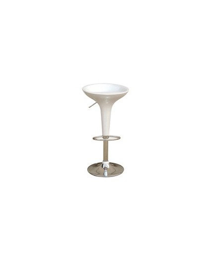 SGABELLO BAR in ABS e ACCIAIO H55/78cm BIANCO