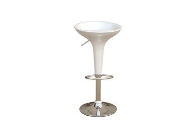 SGABELLO BAR in ABS e ACCIAIO H55/78cm BIANCO