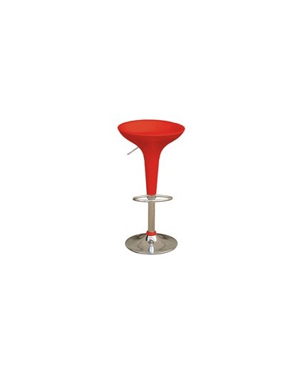 SGABELLO BAR in ABS e ACCIAIO H55/78cm ROSSO