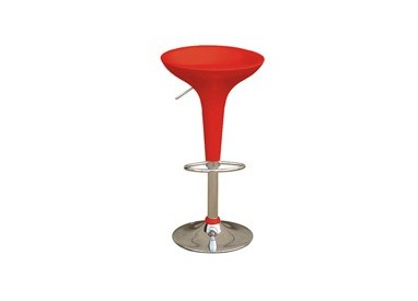 SGABELLO BAR in ABS e ACCIAIO H55/78cm ROSSO