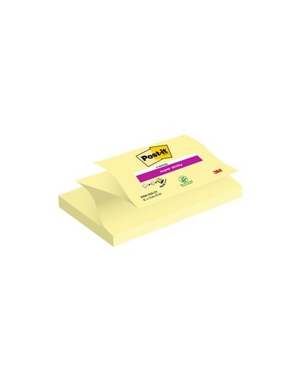 BLOCCO 90foglietti Post-it® Super Sticky Z-Notes Canary™76x127mm R350-123SS-CY