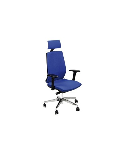 Poltrona semidirezionale Larissa LR1SB blu c/braccioli regolabili e poggiatesta