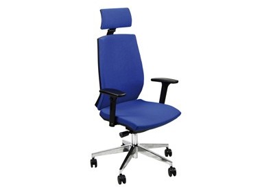 Poltrona semidirezionale Larissa LR1SB blu c/braccioli regolabili e poggiatesta
