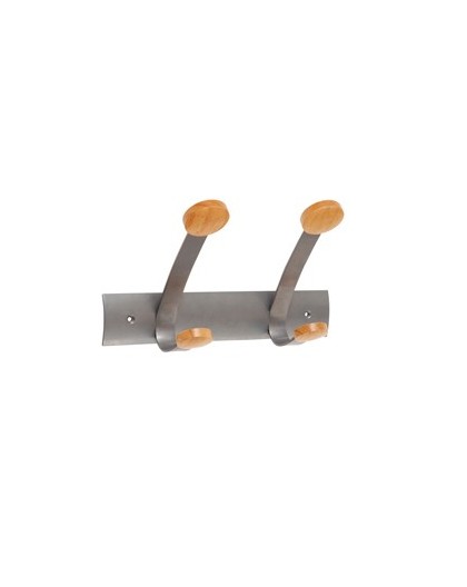 APPENDIABITI da MURO 2POSTI 30cm METALLO/LEGNO Alba