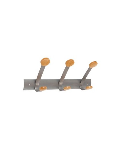 APPENDIABITI da MURO 3POSTI 45cm METALLO/LEGNO Alba