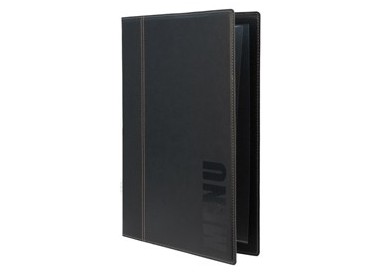 PORTA MENU' A4-24x34cm NERO TRENDY con 1 INSERTO DOPPIO