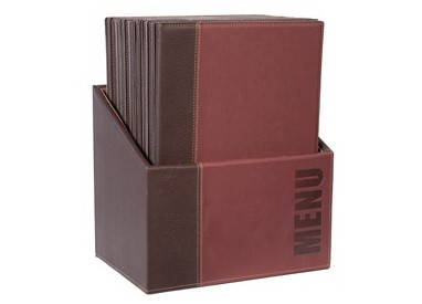 MENU-Box TRENDY con 20 PORTA MENU' BORDEAUX