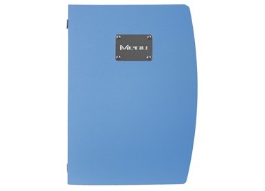 PORTA MENU' A4-24x34cm BLU RIO con 1 INSERTO DOPPIO