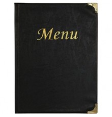 PORTA MENU' A4-31,5x24cm NERO in PVC BASIC con 4+2 BUSTE FISSE