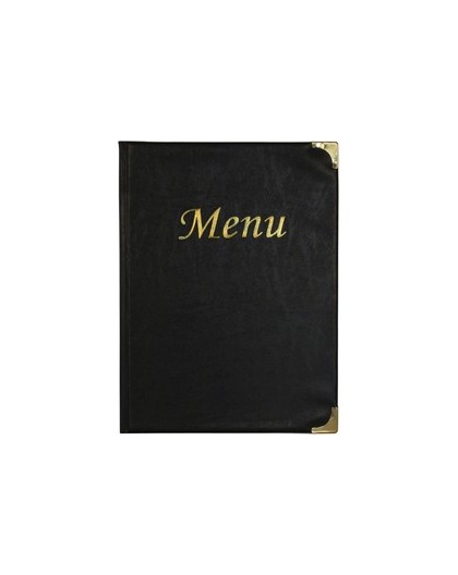 PORTA MENU' A4-31,5x24cm NERO in PVC BASIC con 4+2 BUSTE FISSE