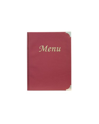 PORTA MENU' A4-31,5x24cm BORDEAUX in PVC BASIC con 4+2 BUSTE FISSE